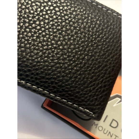 Western Mens Bifold Wallet Black Genuine Leather Longhorn Horeshoe Concho Cowboy - Picture 9 of 12